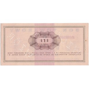 Pewex Bon Towarowy 1 dolar 1969 WZÓR -Ed- NIEZNANY 