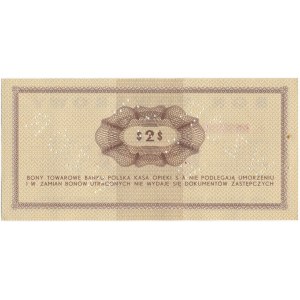 Pewex Bon Towarowy 2 dolary 1969 WZÓR -Em- NIEZNANY 