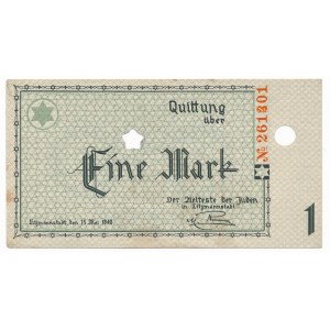 Getto 1 marka 1940 - num. 6-cyfrowy bez serii, z błędem numeratora