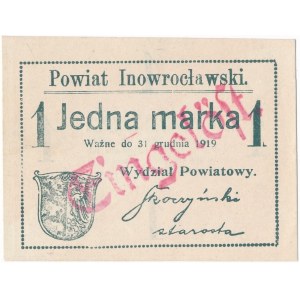 Inowrocław - 1 marka 1919 - stempel EINGELÖST