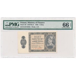 1 złoty 1938 -IL- PMG 66 EPQ 