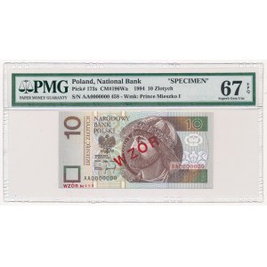 10 złotych 1994 A 0000000 - WZÓR Nr.1880 - PMG 67 EPQ