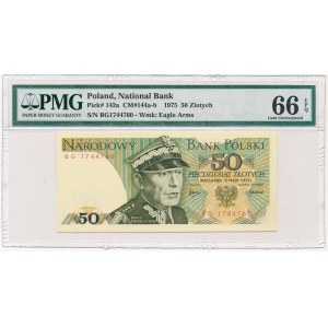50 złotych 1975 -BG- PMG 66 EPQ - rzadsza seria