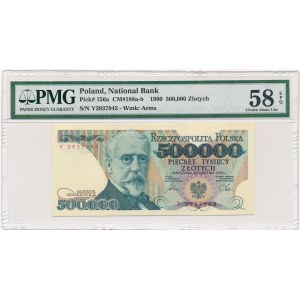 500.000 złotych 1990 -Y- PMG 58 EPQ - b.rzadka seria