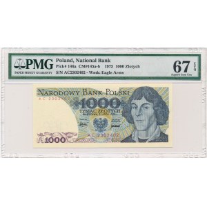 1.000 złotych 1975 -AC- PMG 67 EPQ - rzadka seria