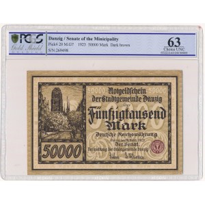 Gdańsk 50.000 marek 1923 - PCGS 63
