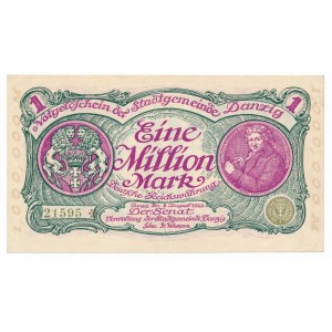 Gdańsk 1 milion marek 08 Sierpnia 1923 - num. 5 cyfrowa z ❊ obróconą