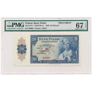 20 złotych 1939 SPECIMEN -00000- PMG 67 EPQ