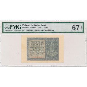 1 złoty 1940 -D- PMG 67 EPQ