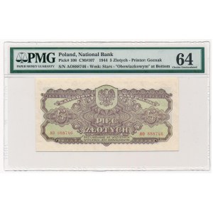 5 złotych 1944 ...owym - AO - PMG 64