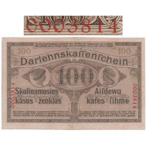 Kowno 100 marek 1918 -A 0003814- bardzo niski numer seryjny