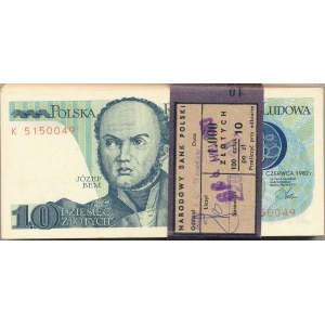 Paczka bankowa 10 złotych 1982 -K- 100 sztuk