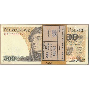 Paczka bankowa 500 złotych 1982 -GG- 100 sztuk