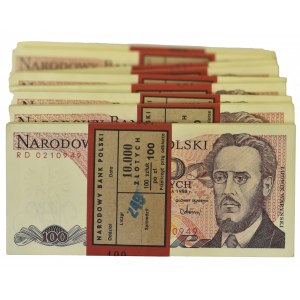 9 x Paczka bankowa 100 złotch 1988 -RD-