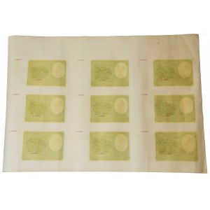 Arkusz banknotów - 500 złotych 1940 -B- Góral - pięknie zachowany