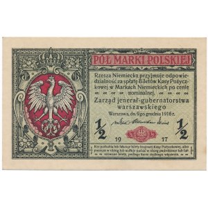 1/2 marki 1916 Jenerał -A- numerator czerwony