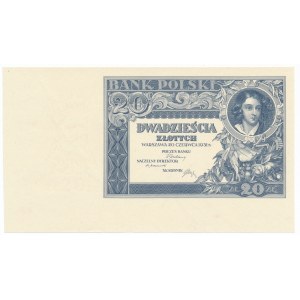20 złotych 1931 - sam druk główny na awersie