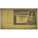 20 złotych 1931 - sam druk główny na awersie