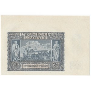 20 złotych 1940 z szerokim marginesem