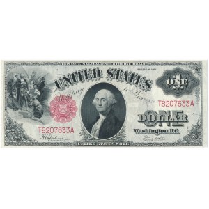 USA - $1 One Dollar 1917 Large Size Note - Red Seal - crisp uncirculated