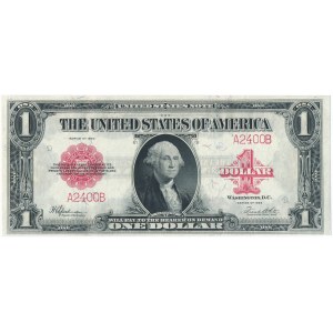 USA - $1 One Dollar 1923 Large Size Note - A2400B - Red Seal - crisp and rare with low serial number