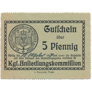 Poznań - Gorzewo - Królewska Komisja Osadnicza - 5 fenigów (1914)