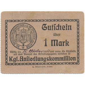 Posen - Wreschen - Ansiedlungskommission - 1 mark (1914)