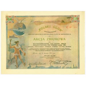 POLSKI GLOB Towarzystwo Transportowo-Handlowe S.A. w Krakowie, 25x500 marek 1921