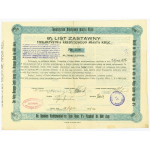 8% List Zastawny - Towarzystwo Kredytowe Miasta Kielc - 1.000 złotych 1929