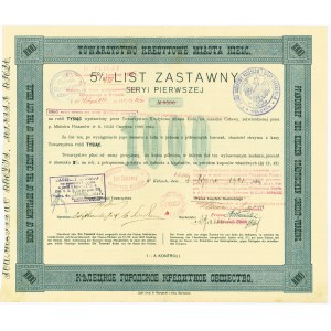 5% List Zastawny - Towarzystwo Kredytowe Miasta Kielc - 1.000 rubli - RZADKOŚĆ