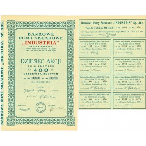 Bankowe Domy Składowe INDUSTRIA, 10x40 złotych 1926