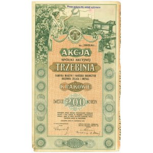 TRZEBINIA Fabryka Maszyn i Narzędzi Rolniczych Odlewnia Żelaza i Metali, 200 koron 06.1920