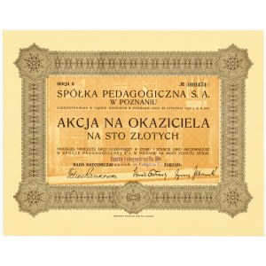 Spółka Pedagogiczna w Poznaniu, 100 złotych Serja B