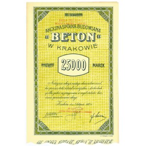 BETON Akcyjna Spółka Budowlana w Krakowie, 25.000 marek 07.11.1921