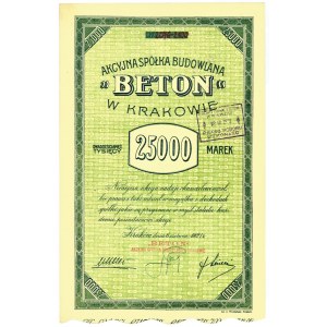 BETON Akcyjna Spółka Budowlana w Krakowie, 25.000 marek 06.06.1921