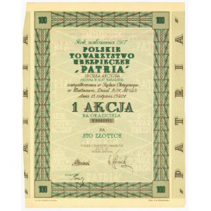 PATRIA Polskie Towarzystwo Ubezpieczeń, 100 złotych 1920