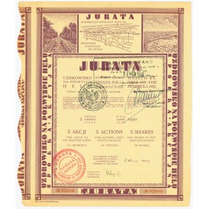 JURATA Uzdrowisko na Półwyspie Helu, Spółka Akcyjna, Em.1, 5x100 złotych 1930