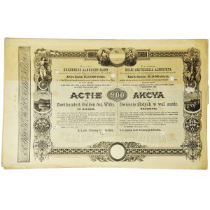 Kolej Arcyksięcia Albrechta, 200 złotych w walucie austriackiej 1871 - DUŻA RZADKOŚĆ