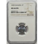 Wolne Miasto Gdańsk - 1 fenig 1929 - NGC MS66 BN