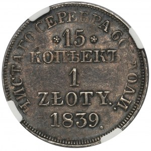 15 kopiejek = 1 złoty 1839 MW, Warszawa - NGC MS62