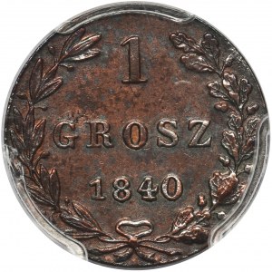 1 grosz 1840 MW, Warszawa - PCGS AU