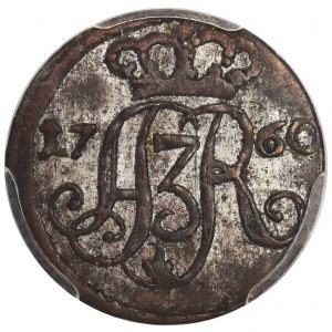 August III Sas, Szeląg Toruń 1760 - PCGS AU55