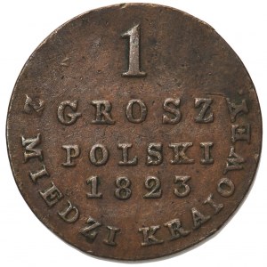 Królestwo Polskie, 1 grosz polski 1823 I.B. z MIEDZI KRAIOWEY