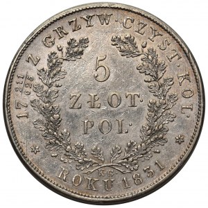 Powstanie Listopadowe, 5 złotych 1831 KG 