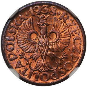1 grosz 1938 - NGC MS65 RD