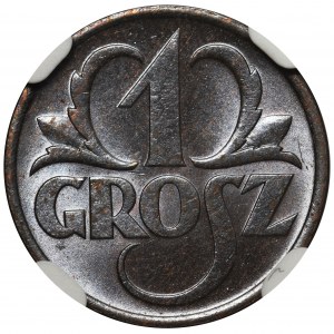 1 grosz 1937 - NGC MS66 BN