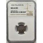 2 grosze 1934 - NGC MS64 BN