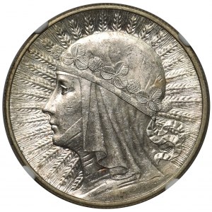 Głowa Kobiety 10 złotych 1932 Londyn - NGC MS61