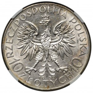 Głowa Kobiety 10 złotych 1932 Warszawa - NGC AU58