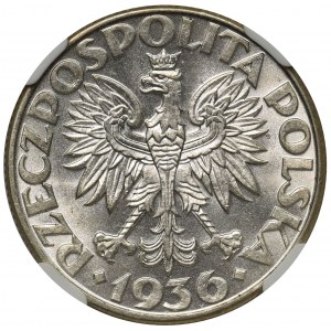 Żaglowiec 2 złote 1936 - NGC MS62